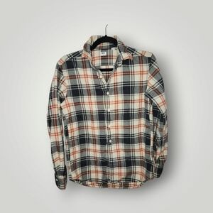 Uniqlo Flannel Checked Long Sleeve Shirt XS Beige TanSize Xs